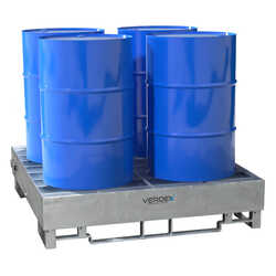 Galvanised 4 Drum Spill Bin