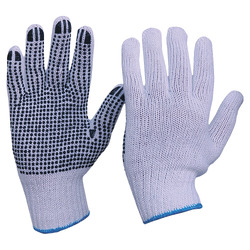 Knitted Polycotton Gloves - With Dots