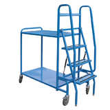 2 Tier Order Picking Ladder Trolley