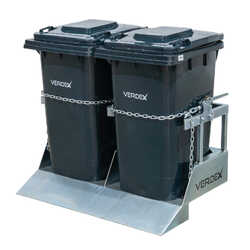 Double Wheelie Bin Tipper Forklift Attachment